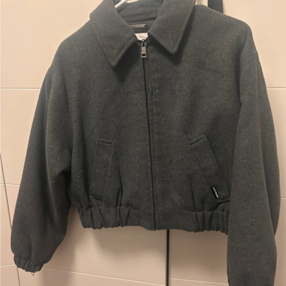Pull&Bear Dark Gray Quilted Jacket